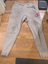 VTG Champion Reverse Weave Men's Large Sweat Pants Joggers Gray Big C Logo