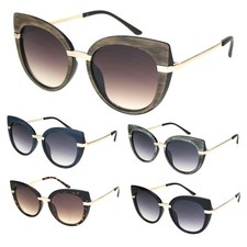 Womens Mod Thick Plastic Round Cat Eye Sunglasses