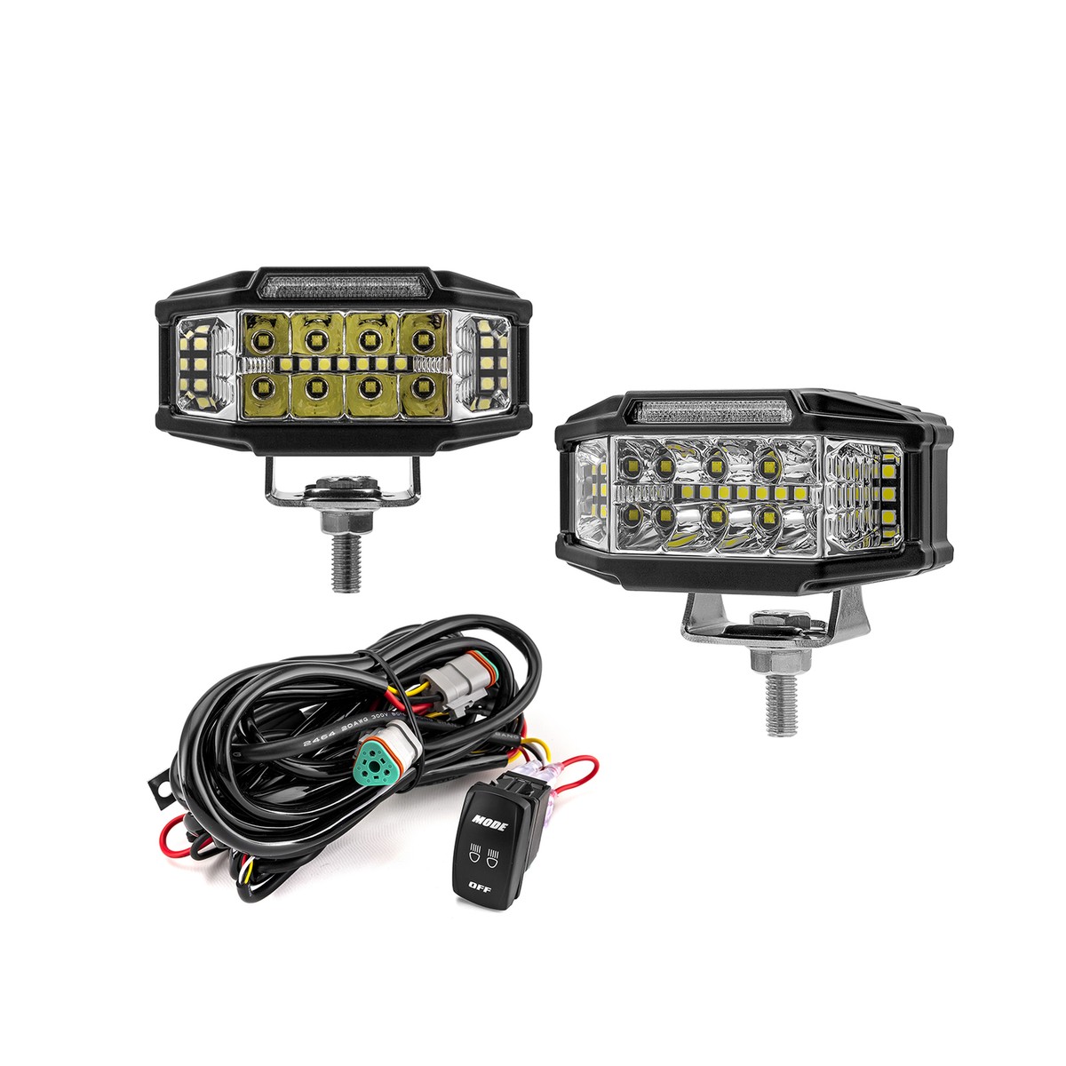 3.5'' LED Pod Ditch Light Kit Amber DRL+Strobe For Chevy Colorado