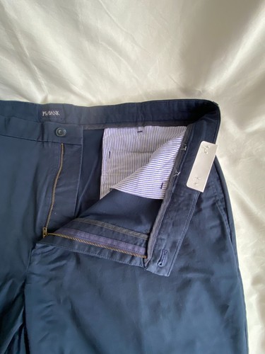 $69 JOS A BANK Tailored Fit Men's Trouser Pants 46 X 32 Cotton Chino Blue NWT - Picture 8 of 16