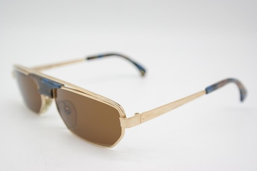Vintage Sunglasses Alain Mikli 636 0323 Gold Multicoloured Angular Sunglasses - Picture 3 of 6