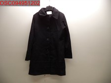 Nwt - Fleurette 100% Wool Solid Black Trench Coat , Size 14, 619602221517