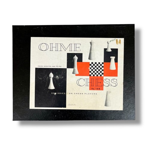 Vintage 1960 Hermann Ohme Chess Set No. 108 Mid Century Modern Plastic Pieces - 第 2/13 張圖片
