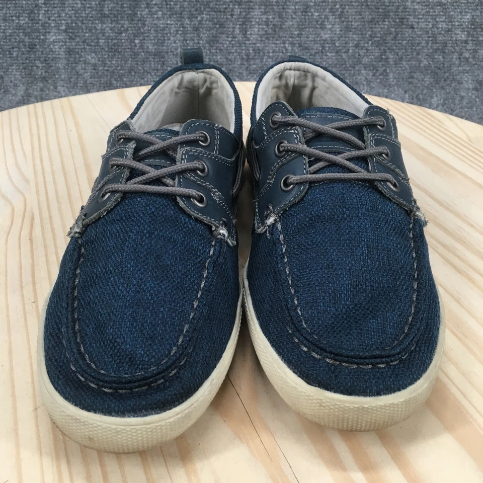 Kenneth Cole Reaction Zapatos Para Hombres 7.5 Mocasín Cómodo Informal Azul Lona Con Cordones Foto 4 de 4