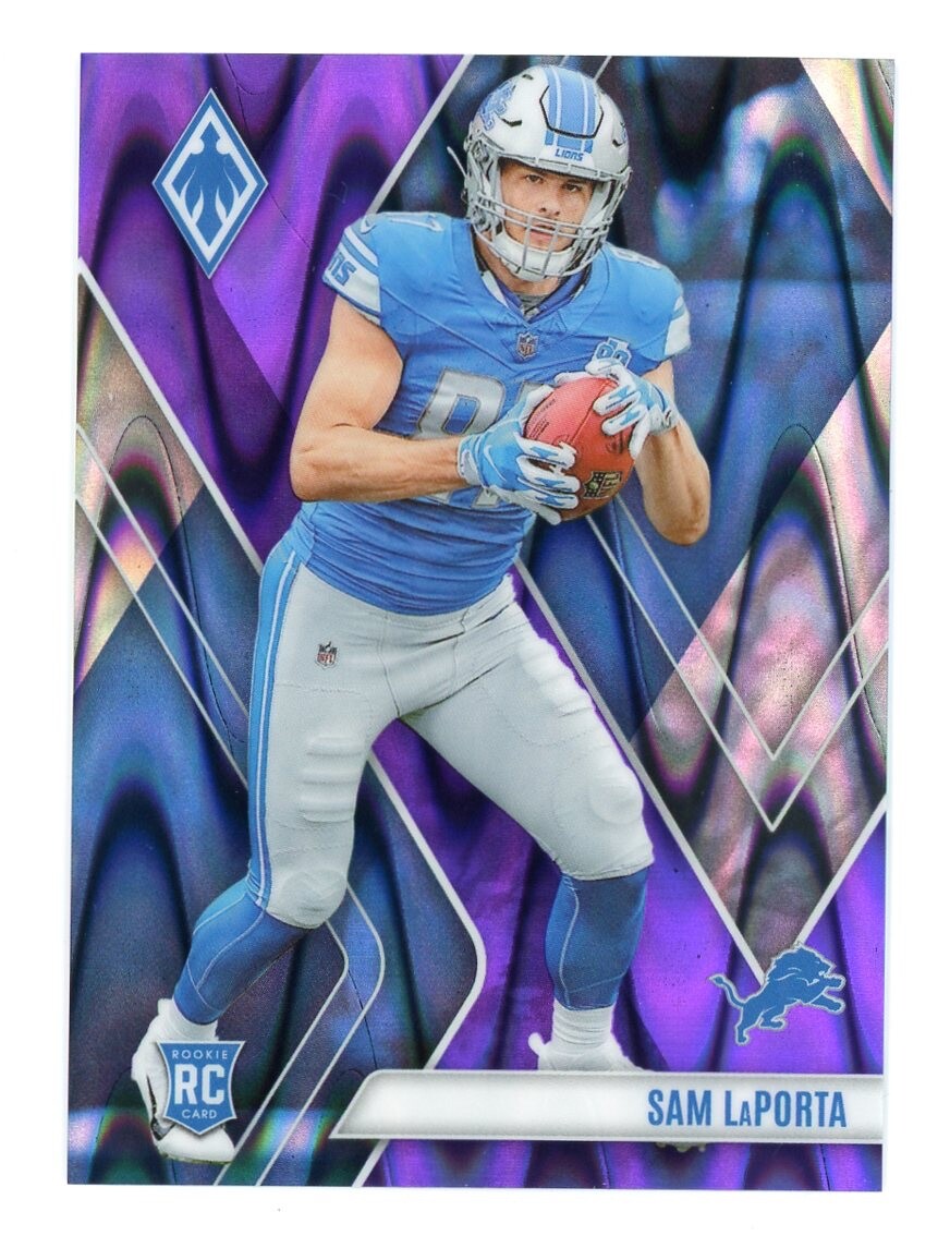 2023 Panini Phoenix #115 Sam LaPorta RC Rookie Purple Seismic /125