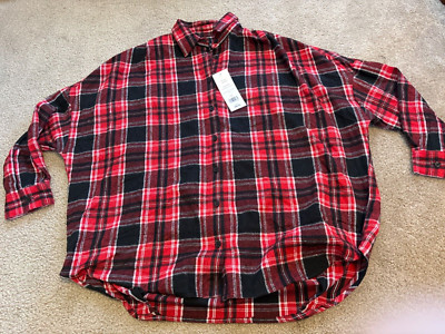 French Connection Plaid Red Flannel Top Blouse Size Small NWT