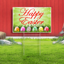 Happy Easter 2025 Egg Hunt yard sign