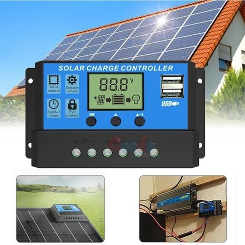 Controlador de carga solar PWM MPPT panel de baterías regulador de batería doble para 12V - Imagen 10 de 16