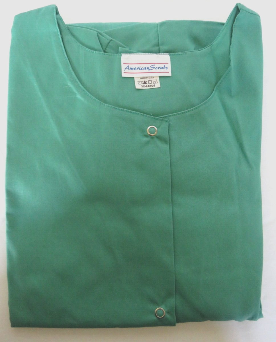 Scrub Jacket Womens 3XL American Scrubs L/S Green Medical Uniform