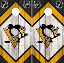 Pittsburgh Penguins Cornhole Wrap NHL Game Skin Set Vinyl Decal Decor CO262