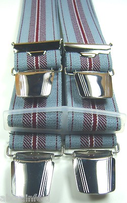 ab 8,99  Hosenträger, grau/weinrot, mit 4 extra starken Clips, ca.35mm breit
