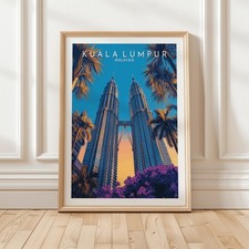 Kuala Lumpur Petronas Twin Towers Wall Art Print Malaysia Skyline Poster
