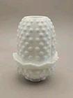 Vintage Fenton Art Glass Milk Glass Hobnail Pattern Fairy Lamp Light 4.5"