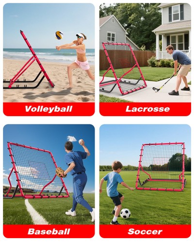 Baseball Rebounder Net, 4x4.5 FT Base Ball Softball Pitch Back Rebounder with... - Picture 5 of 6