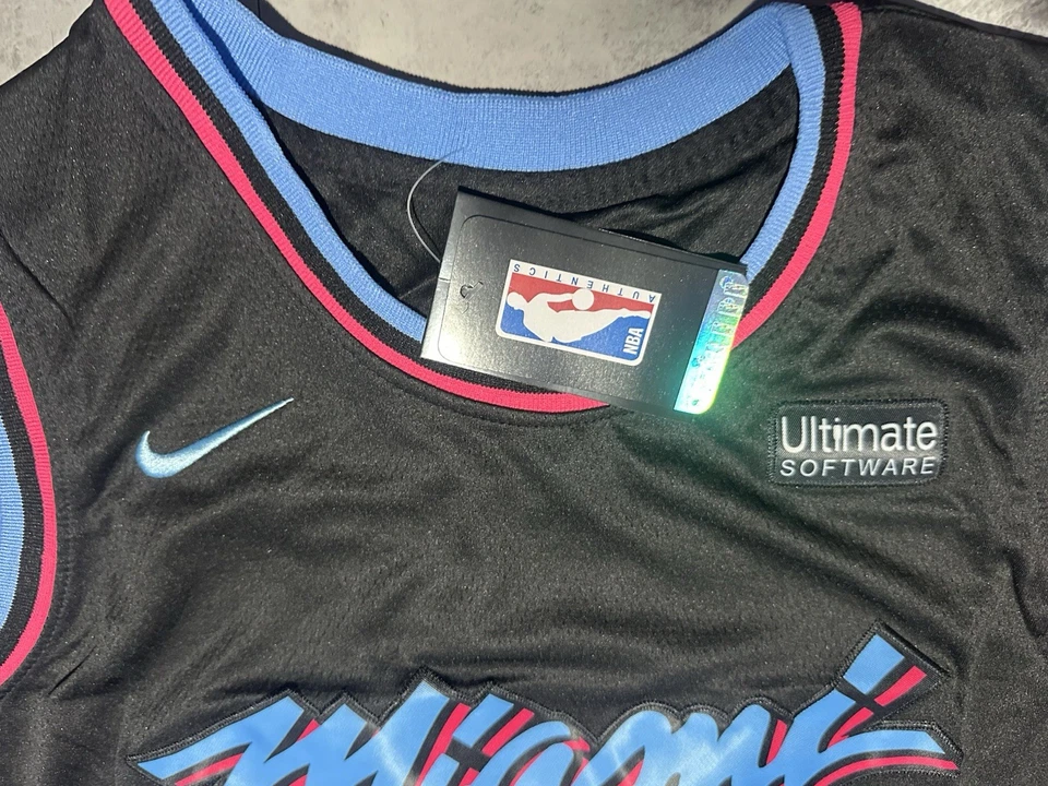 Nueva con etiquetas Camiseta Nike Miami Heat Dwayne Wade Negra Miami Vice Swingman Talla Grande Foto 2 de 3