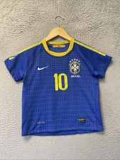 Nike Brazil Jersey Size Large KIDS 6/7 Year Old World Cup Away Dri-Fit/147-4
