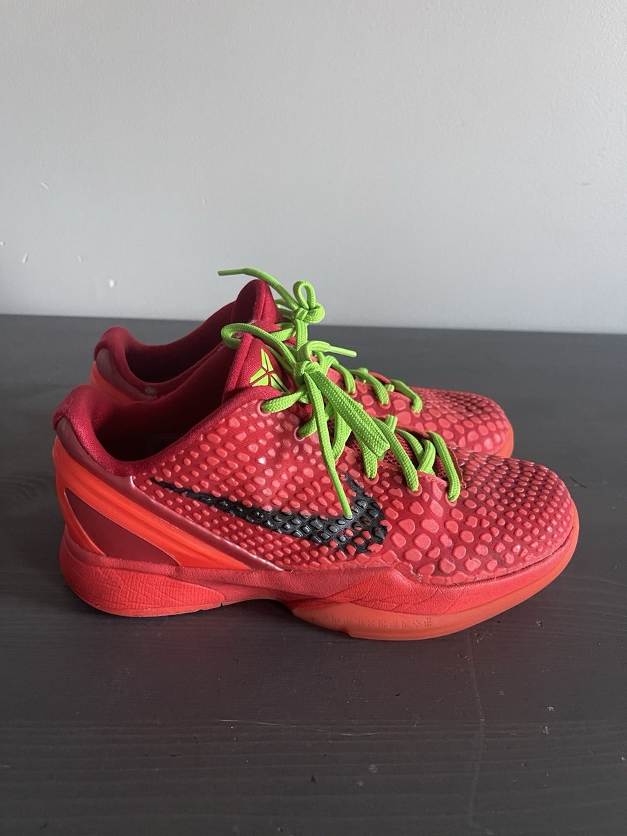 Nike Kobe VI 6 Protro Gs 4.5Y Reverse Grinch Bright Crimson Fv9676