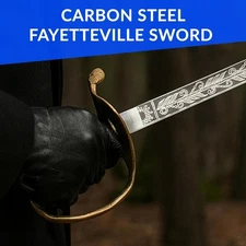 SD 39 Inch Fayetteville Sword CS Etched Blade Brass Guard Confederate Replica