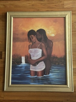  Deep Love  by Kolongi Brathwaite   Framed Romantic African-American Art