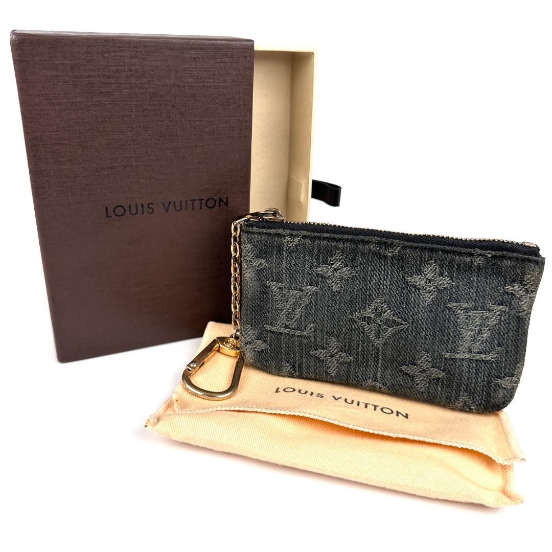 Louis Vuitton Key Case Coin Purse M95343 Pochette Cle Denim Blue