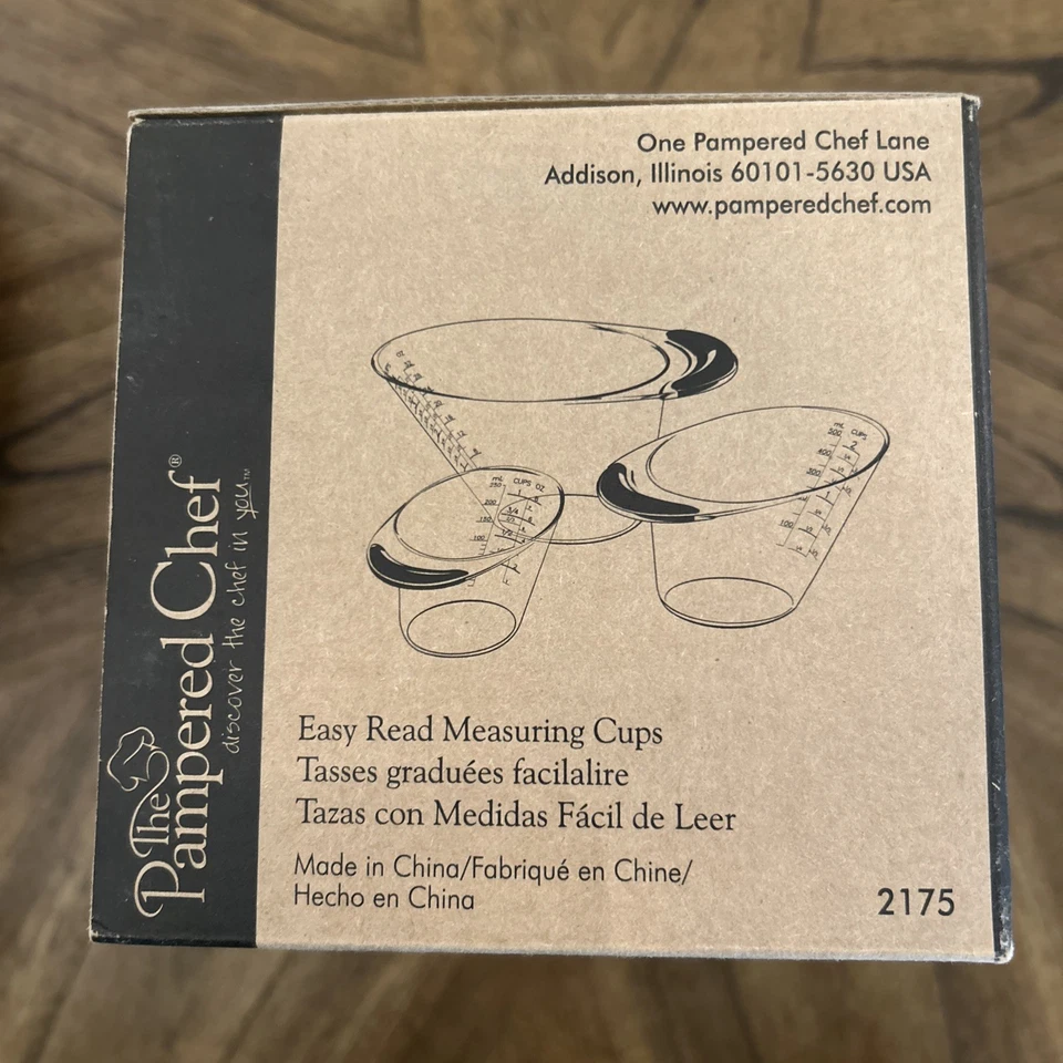 Conjunto de 3 xícaras de medição de fácil leitura Pampered Chef novo na caixa - Imagem 2 de 4