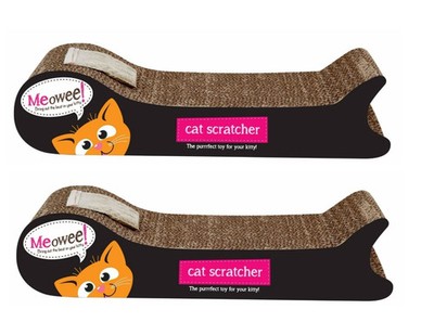 2 X KATZEN-KÄTZCHEN-KRATZER AUS PAPPE MIT KATZENMINZE