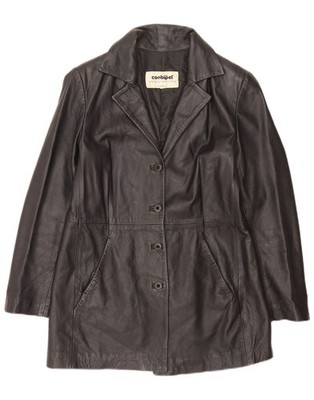 Conbipel Womens Leather Jacket IT 46 Large Black Leather BM30