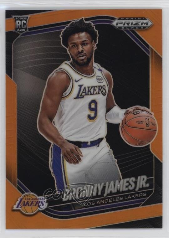 2024-25 Panini Prizm Black Orange Prizm 26/49 Bronny James Jr #94 Rookie RC