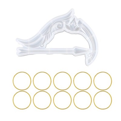 Resin Casting Molds Bow and for Arrow Mold with 10 Rubber Bands Room Decor