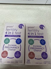Proov Fertility 4 in 1 Test Increase Pregnancy Chance 20 Test Strips 08/2026 2pk