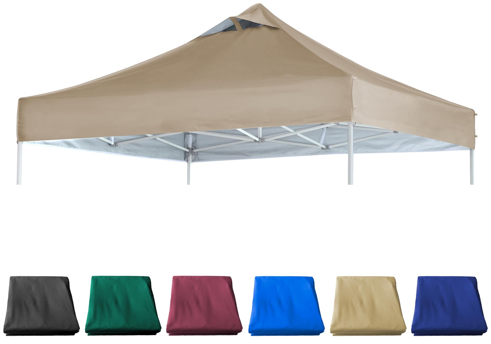 Khaki Commercial Replacement Canopy Cover For 10x10 Straight