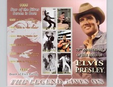 Product Image: ELVIS PRESLEY 70TH ANNIVERSARY BIRTH THE LEGEND LIVES ON GRENADA $1.50 6 STAMPS