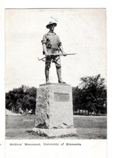 Soldiers Monument 1907 View University of Minnesota Minneapolis Postcard MN