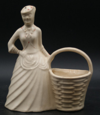 BRUSH  MCCOY USA POTTERY VICTORIAN LADY W/BASKET