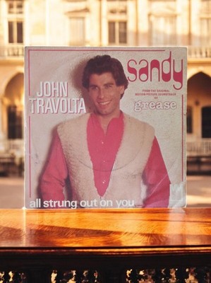 Vinyl 45T John Travolta Sandy Grease Vintage, Single Disc 70er Jahre