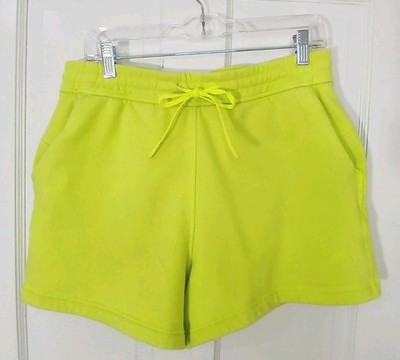 Lululemon Women's Athletic Shorts Size 10 Lime Green Drawstring Pockets