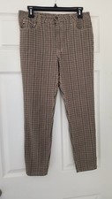 Tommy Hilfiger Brown Plaid Skinny Ankle Pants Size 8
