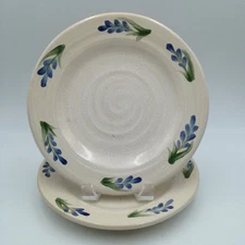 Rowe Pottery White Glaze Plates 9 Inch Set of 2 French Country Faux Crackle RPW