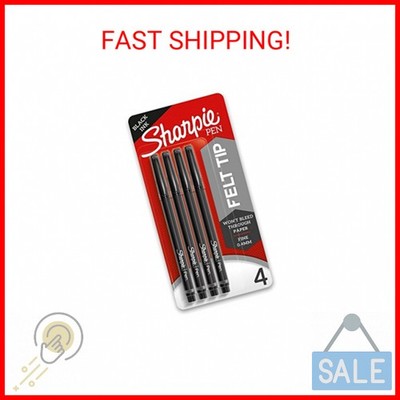 Sharpie Felt Tip Pens, Fine Point (0.4mm) Felt Tip Markers, Journaling, 4-pack
