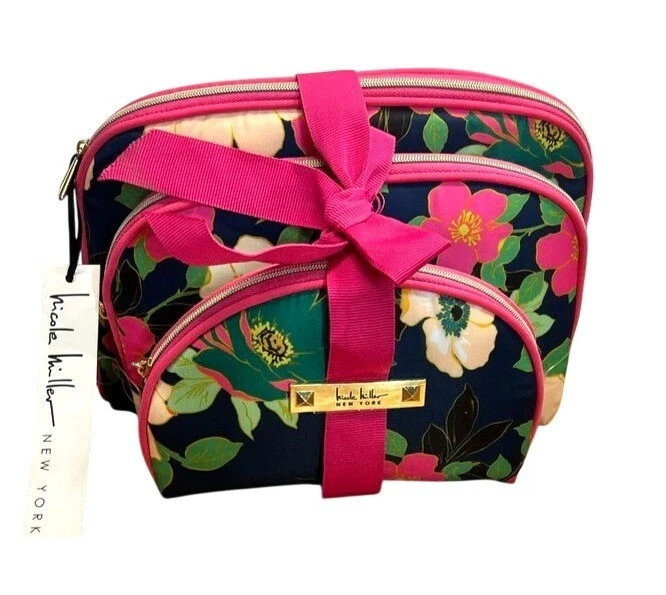 Nicole Miller 3-Piece set Cosmetic Bag Set, travel, make-up