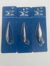 New 3/4 OZ  Chrome H20 Xpress Classic Weedless Spoon X 3 Brand New