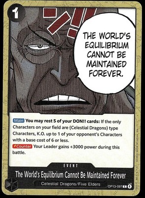 The World's Equilibrium Cannot Be Maintained Forever OP13-097 One Piece