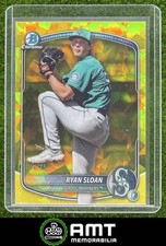 Ryan Sloan 2025 Bowman Draft Sapphire 44/75 Chrome Yellow Refractor Mariners