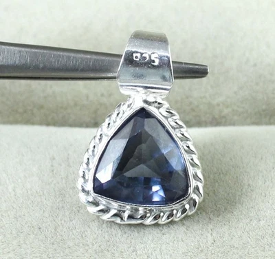 Farbwechsel Saphir 9,20 Ct Trillion Anhänger Silber 925 Herren Charm - Bild 1 von 4