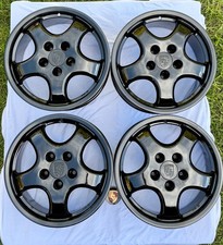 PORSCHE CUP 1/RS/TURBO DESIGN 911 964 993 7.5 & 9 x 17 Wheels. BLACK
