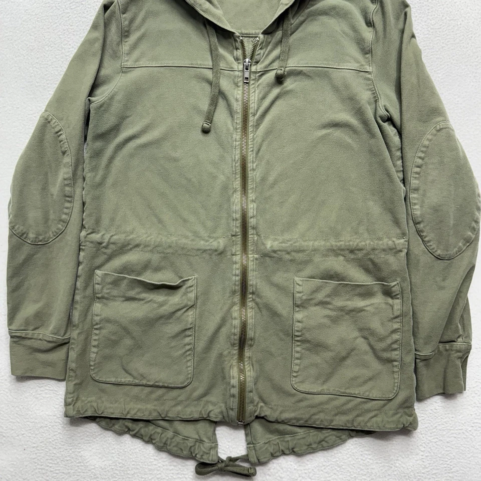 $395 JAMES PERSE CHAQUETA PARKA ANORAK CON CAPUCHA ABRIGO VERDE OLIVA MILITAR TALLA 1 Foto 3 de 4