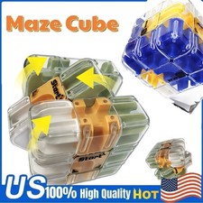 Large 3D Labyrinth Puzzle Maze Cube - Engaging Brain Teaser Toy, Improve Spatial