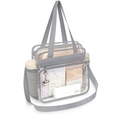 Clear Bag for Stadium Events 12 x 12 x 6, Clear Tote Lunch Bag with Adjustabl...