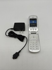 Pantech Breeze C520 White and Silver  AT T  Cellular Flip Phone Tested No SIM