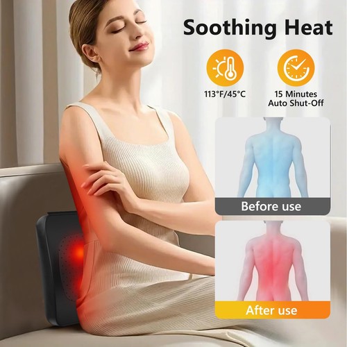 Back Massager with Heat,Shiatsu Neck Back Massager Pillow,Deep Tissue Kneadin... - Picture 5 of 8
